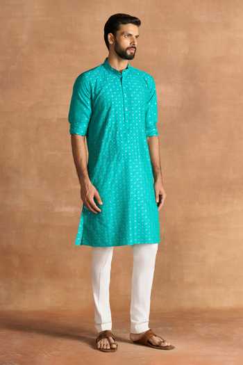 Raghavendra Rathore Jodhpur Zari Work Silk Kurta 