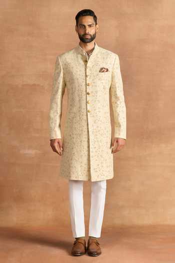 Raghavendra Rathore Jodhpur Alabaster Embroidered Sherwani 