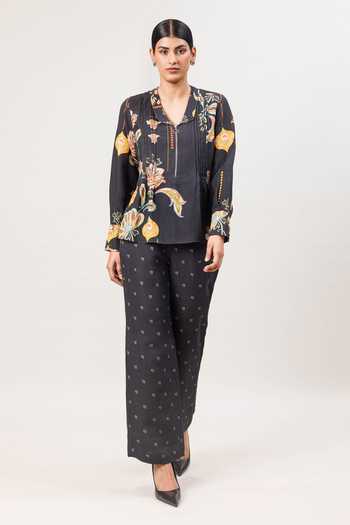 Sue Mue Printed Pure Linen Shirt & Pant Set