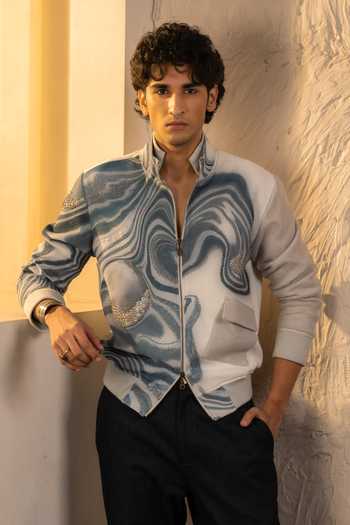 Jatin Malik Sienna Wave Pattern Jacket 