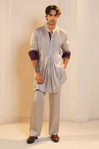 Jatin Malik Samudra Linen Silk Kurta Set 