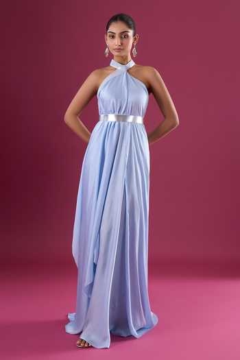 Amit Aggarwal Halter Neck Maxi Dress 