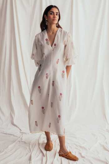 Jodi Kulfi Chanderi Printed Dress 