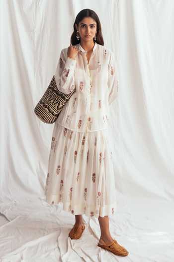 Jodi Kulfi Scallop Printed Shirt 