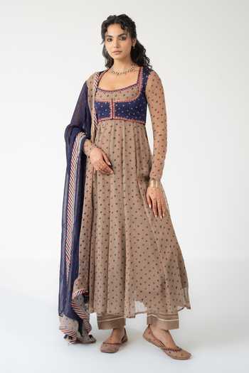 BAISE GABA Veena Printed Anarkali Set With Jacket