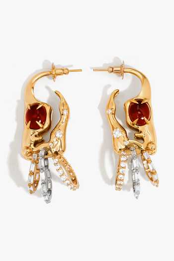 Outhouse Koko Sigil Crystal Embellished Earrings 