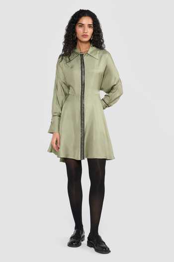 Perona Leila Pointed Shirt Collar Dress 
