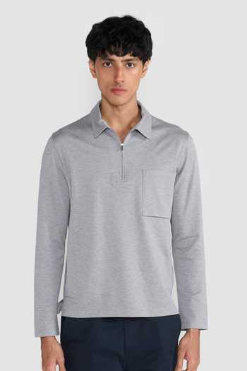 Perona Tatsuko Polo Cotton Long Sleeve T-Shirt 
