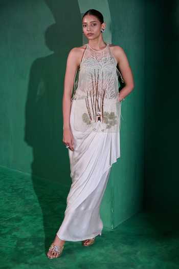 Vedangi Agarwal Embroidered Top & Skirt Set