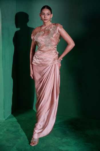 Vedangi Agarwal Hand Embroidered Top & Skirt Set