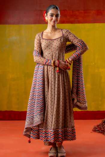 BAISE GABA Heena Printed Anarkali Set