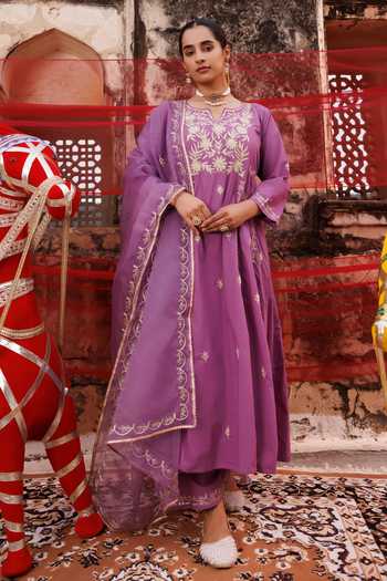 Bannhi By Priyanka Rathore Cotton Embroidered Anarkali Set 