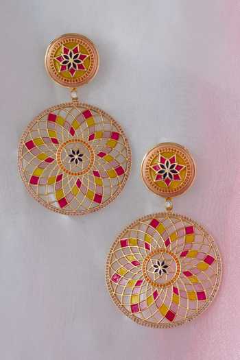 Manner Ruya Floral Enamelled Earrings 