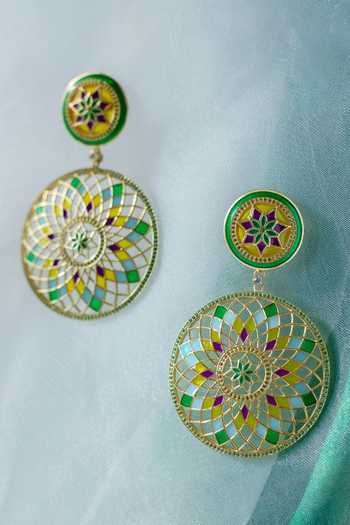 Manner Ruya Floral Enamelled Earrings 