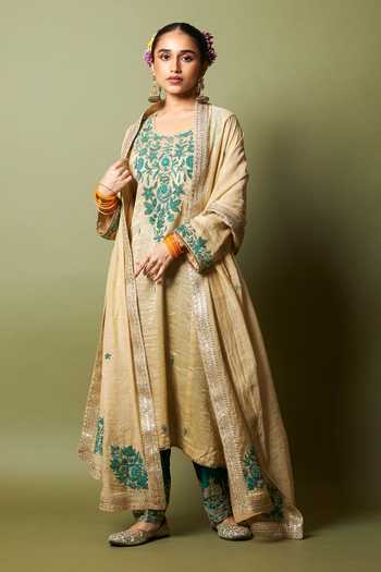 Pants And Pajamas Chand Moti Embroidered Dupatta 