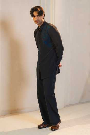 Jatin Malik Starveil Silk Crepe Kurta & Trouser Set 