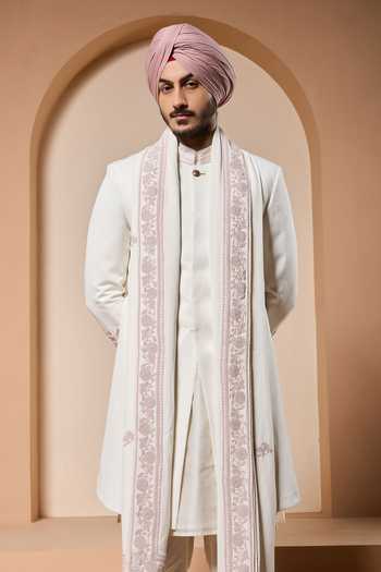 Sarab Khanijou Placed Embroidered Sherwani Set 