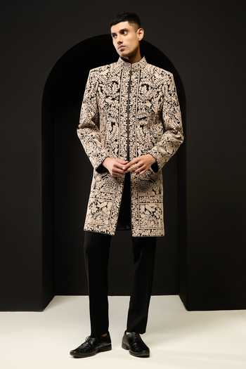 Sarab Khanijou Threadwork Sherwani & Pant Set 