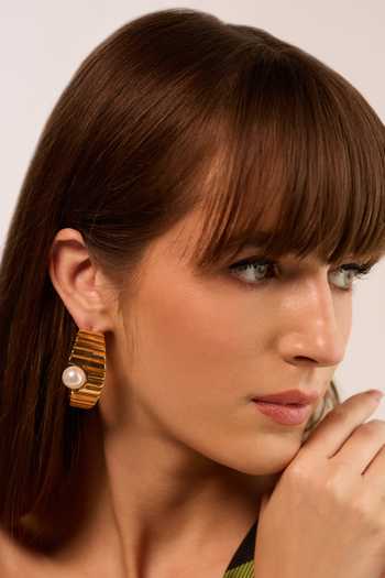 Anaash Crown Pearl Embellished Hoops 