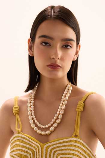 Anaash Three Strand Layered Pearl Necklace