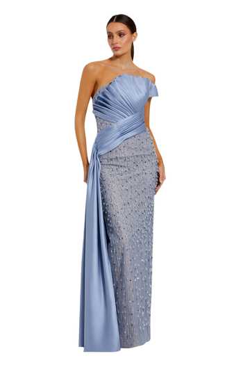 Mac Duggal Pleated Bodice Embellished Gown 