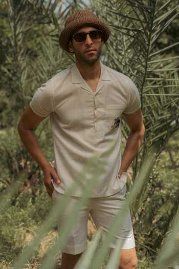 Lacquer Embassy Marl Cotton Linen Shirt