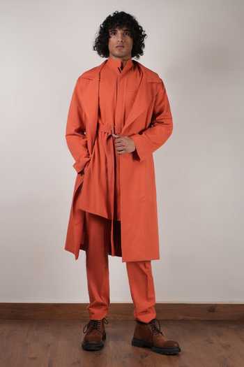 MATI Cotton Trench Jacket & Kurta Set 