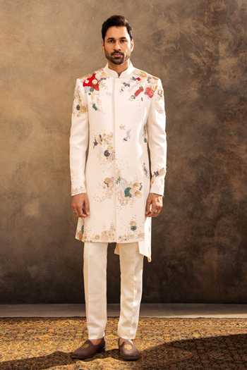 Millionaire Embroidered Sherwani Jacket & Pyjama Set 