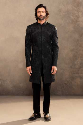 Millionaire Tonal Embroidered Sherwani Jacket & Pyjama Set 
