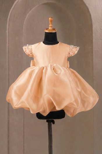 Casa Ninos Organza Puff Sleeve Flared Dress  