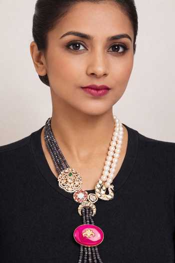 Xago Beads Kundan Polki Moissanite Pendant Necklace 