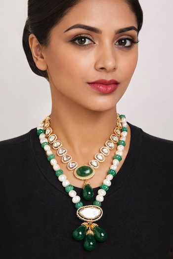Xago Kundan Polki Moissanite Pendant Necklace 
