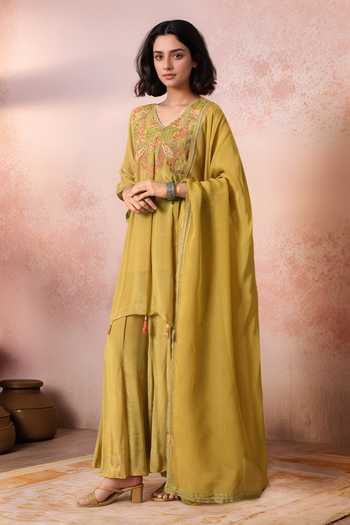 Jhambthreads Embroidered Yoke Kurta Set 