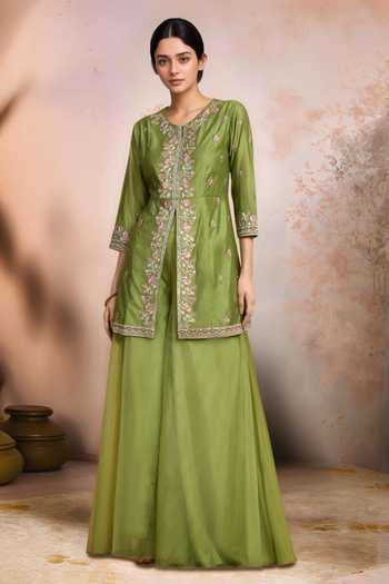 Jhambthreads Embroidered Kurta & Palazzo Set 