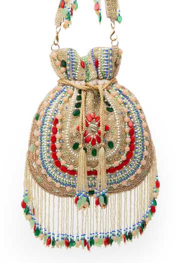 SG Collection By Sonia Gulrajani Amirah Raw Silk Potli Bag 