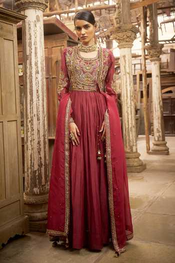 Hirika & Dhruti Dori Embroidered Angarkha Anarkali Set 