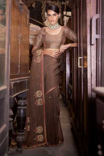 Hirika & Dhruti Lehar Saree With Embroidered Blouse 