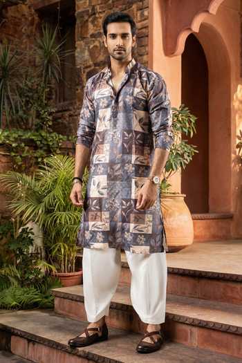 Jhambthreads Mosaic Print Kurta & Pyjama Set 