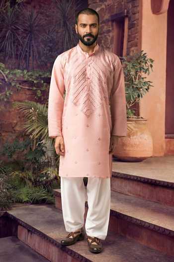 Jhambthreads Foil Embroidered Kurta & Pyjama Set 