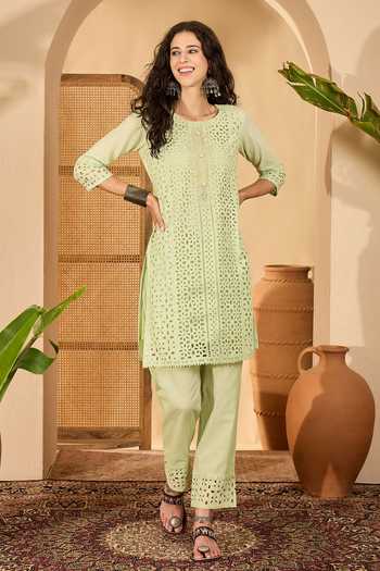 Jhambthreads Embroidered Straight Kurta & Pant Set