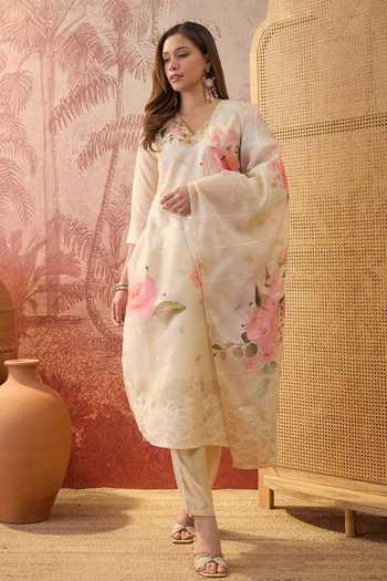 Jhambthreads Floral Print Kurta & Pant Set 