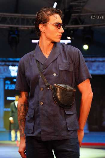 House Of Three Linen Double Breasted Resort Shirt 