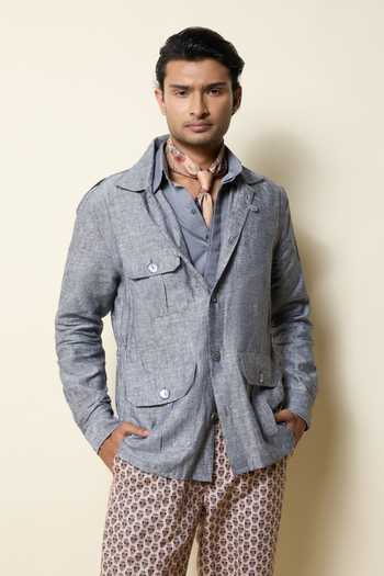 House Of Three Linen Safari Shacket 