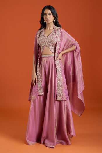 Samyukta Singhania Embroidered Cape Sharara Set  