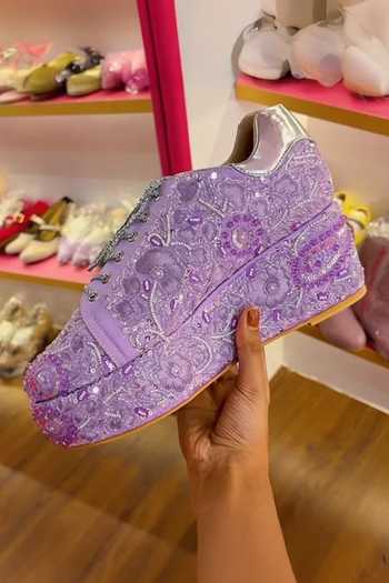 Tiesta Lavender Bloom Platform Sneakers 
