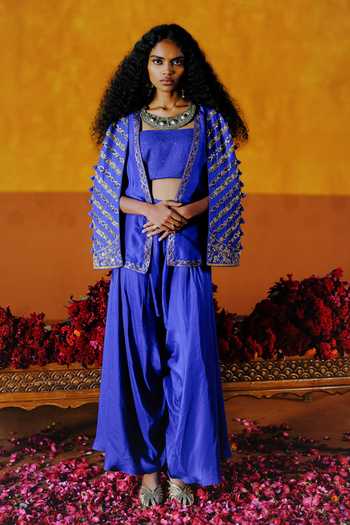 Alam By Tulsi Patel Kusum Embroidered Jacket & Dhoti Pant Set 