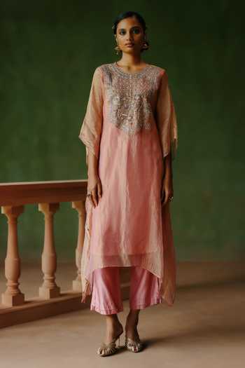 Alam By Tulsi Patel Falak Embroidered Kaftan & Pant Set 