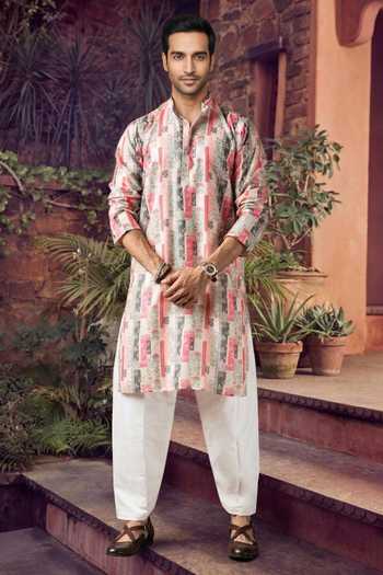 Jhambthreads Abstract Printed Kurta & Pyjama Set 
