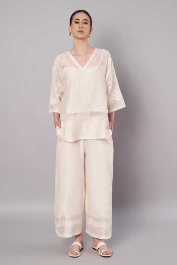 Doux Amour Garden Sheer Top & Pant Set 