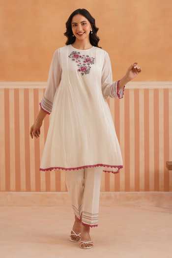 OMI Mul Chanderi Kurta & Pant Set 